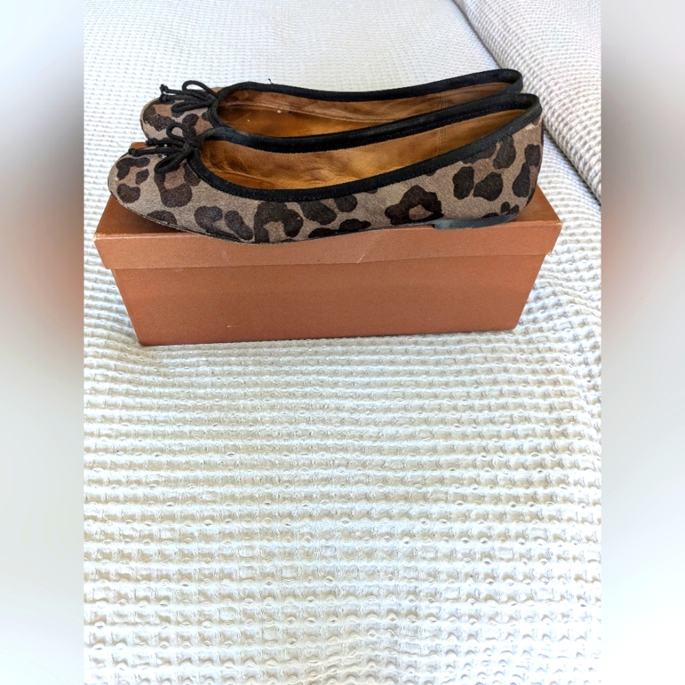 Coach Black and Gray Haircalf Ballet Flats